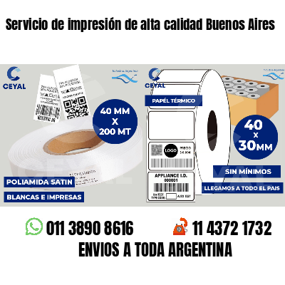 Servicio de impresión de alta calidad Buenos Aires