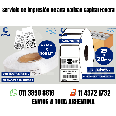 Servicio de impresión de alta calidad Capital Federal