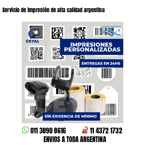 Servicio de impresión de alta calidad argentina
