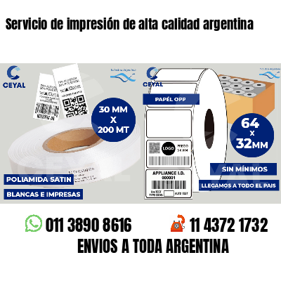 Servicio de impresión de alta calidad argentina