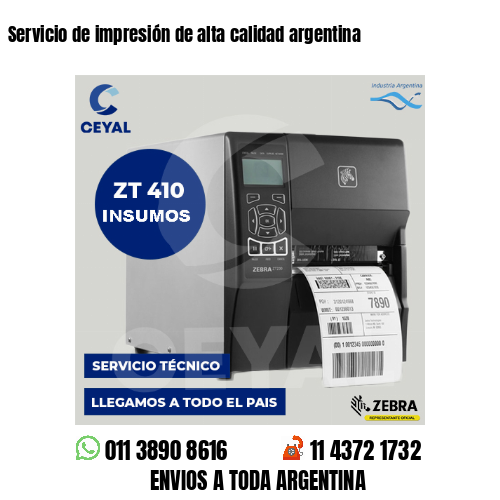 Servicio de impresión de alta calidad argentina