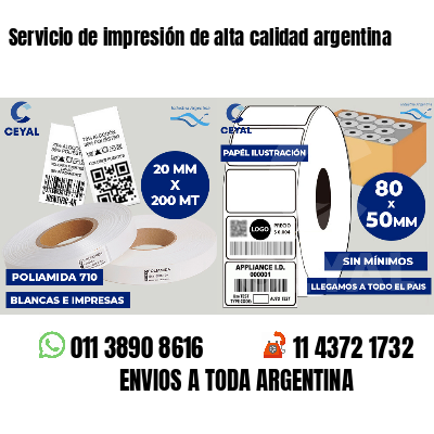 Servicio de impresión de alta calidad argentina