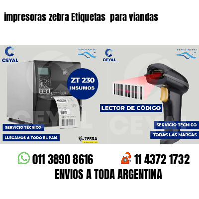 impresoras zebra Etiquetas  para viandas 
