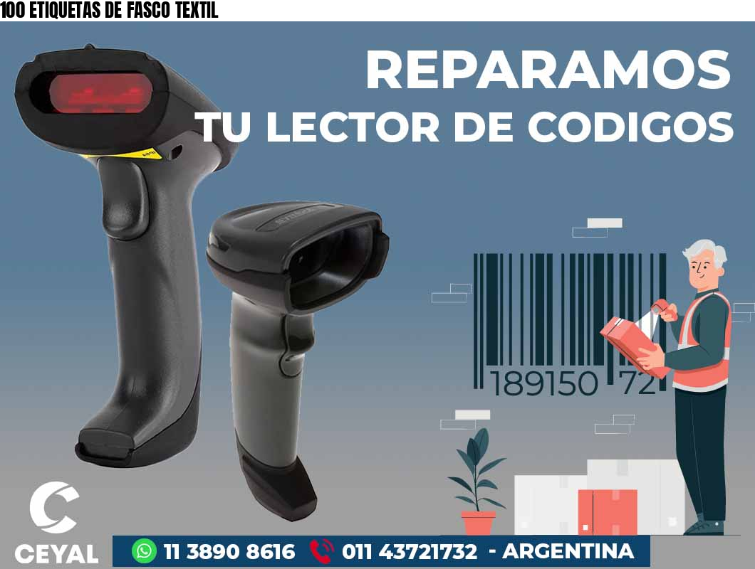 100 ETIQUETAS DE FASCO TEXTIL
