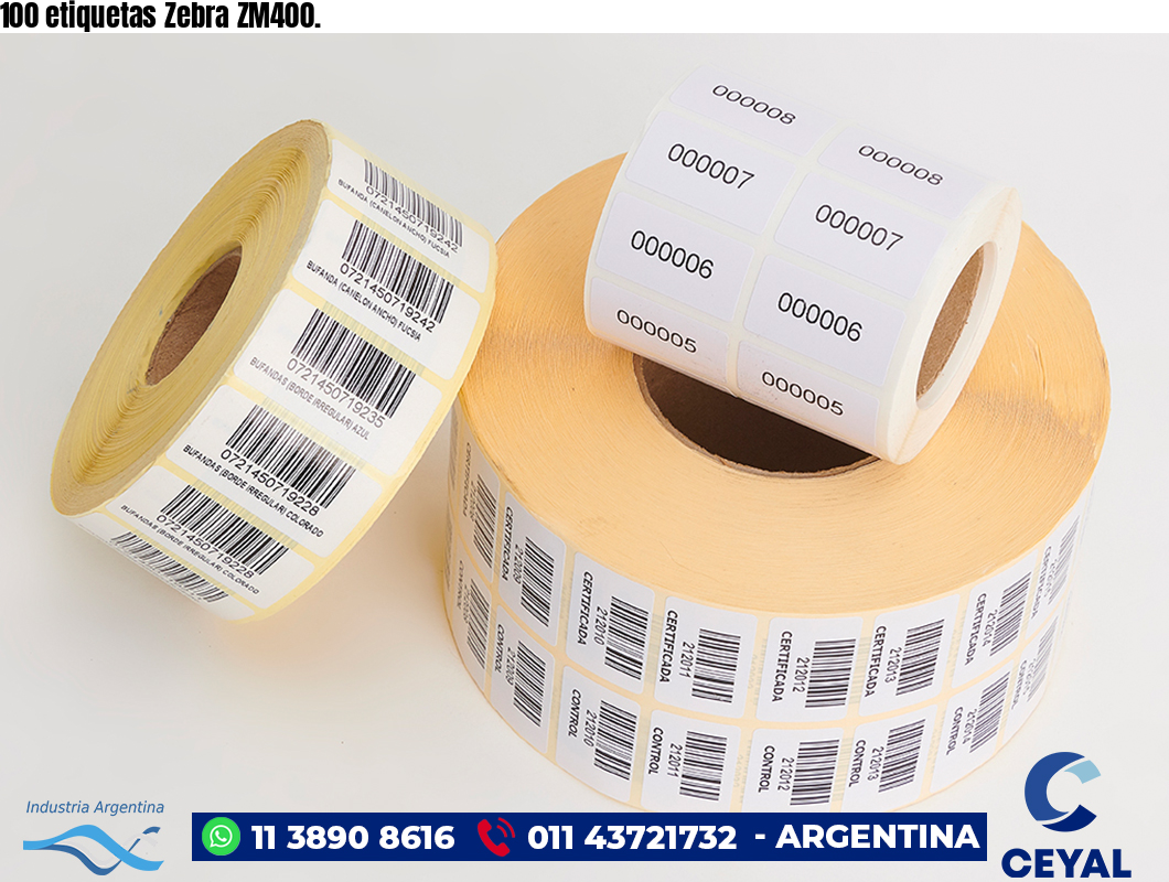 100 etiquetas Zebra ZM400.