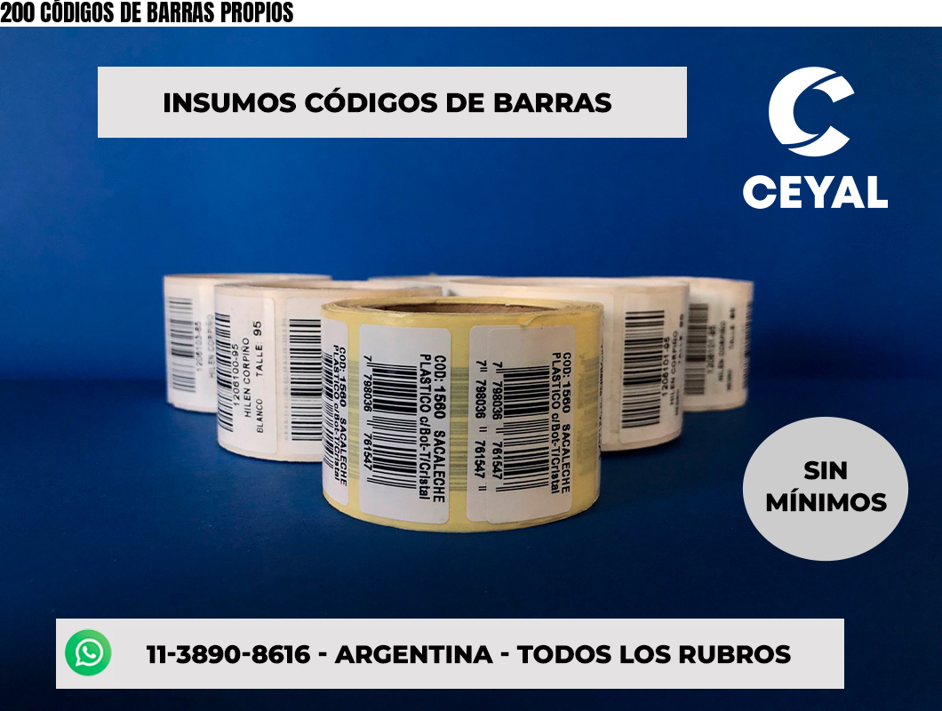 200 CÓDIGOS DE BARRAS PROPIOS