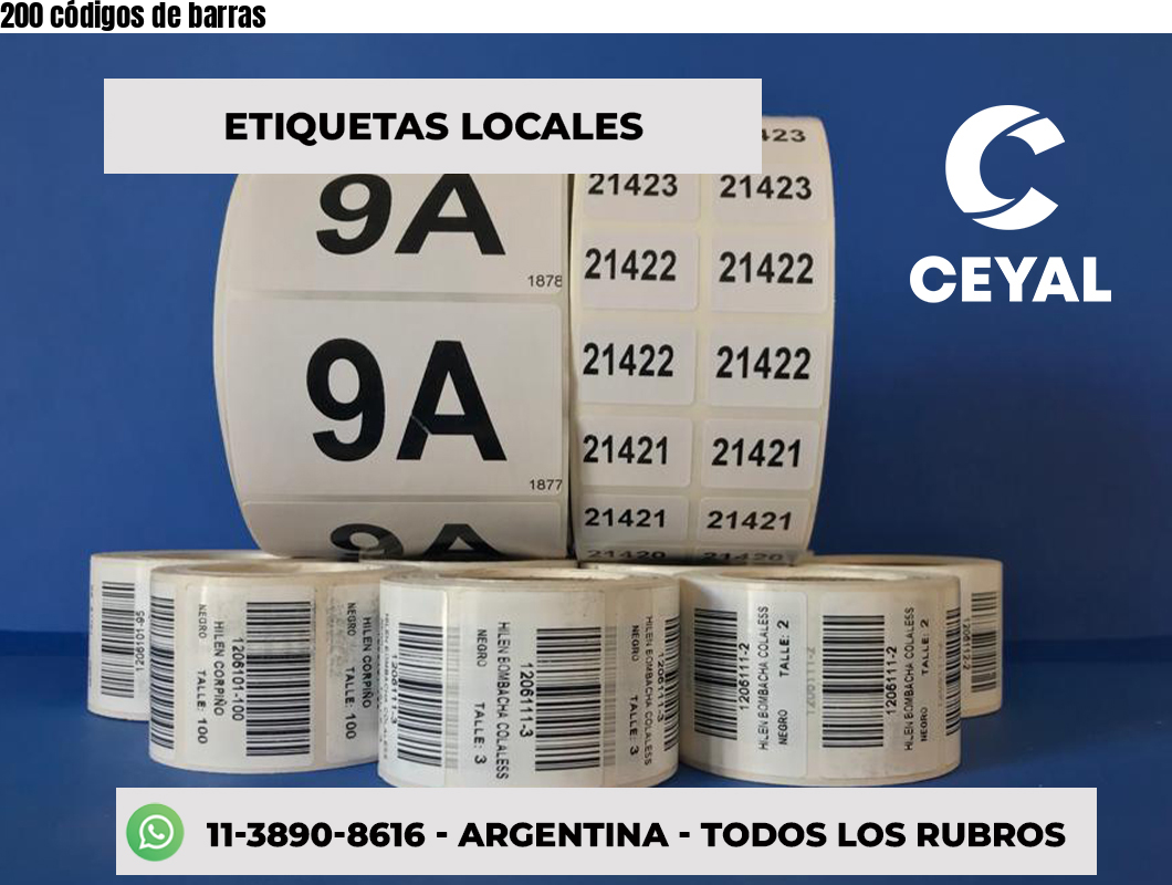 200 códigos de barras