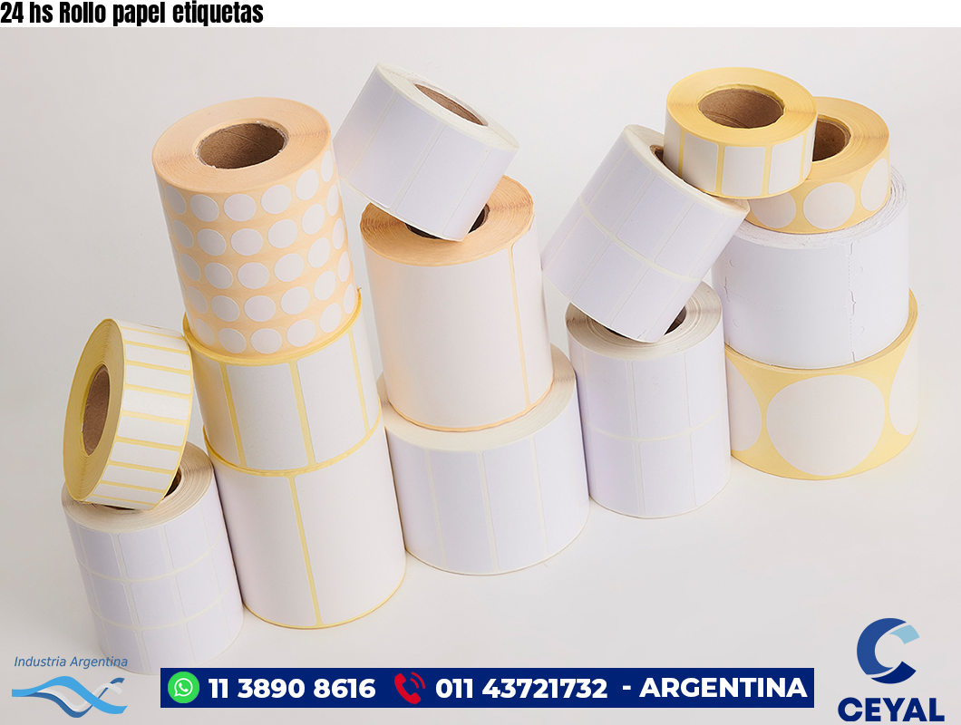 24 hs Rollo papel etiquetas