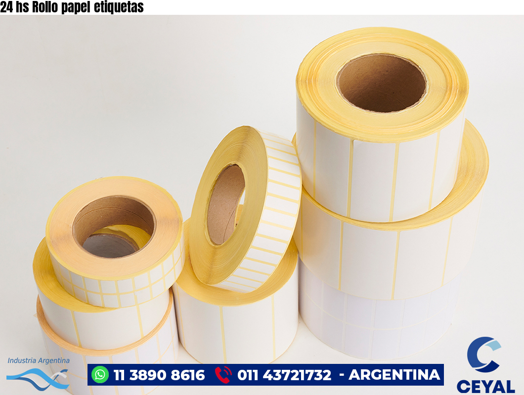 24 hs Rollo papel etiquetas