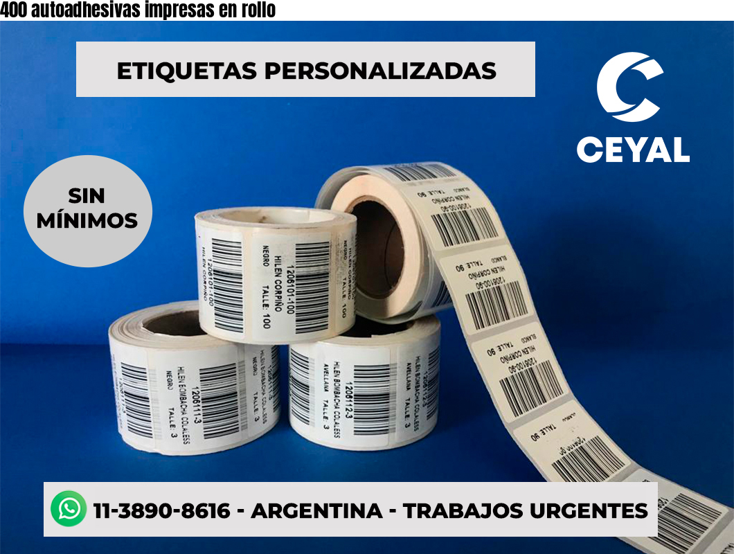 400 autoadhesivas impresas en rollo