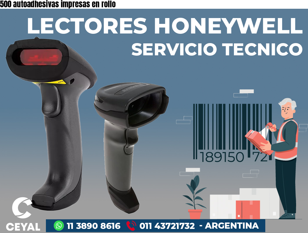 500 autoadhesivas impresas en rollo