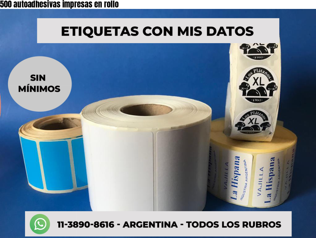 500 autoadhesivas impresas en rollo