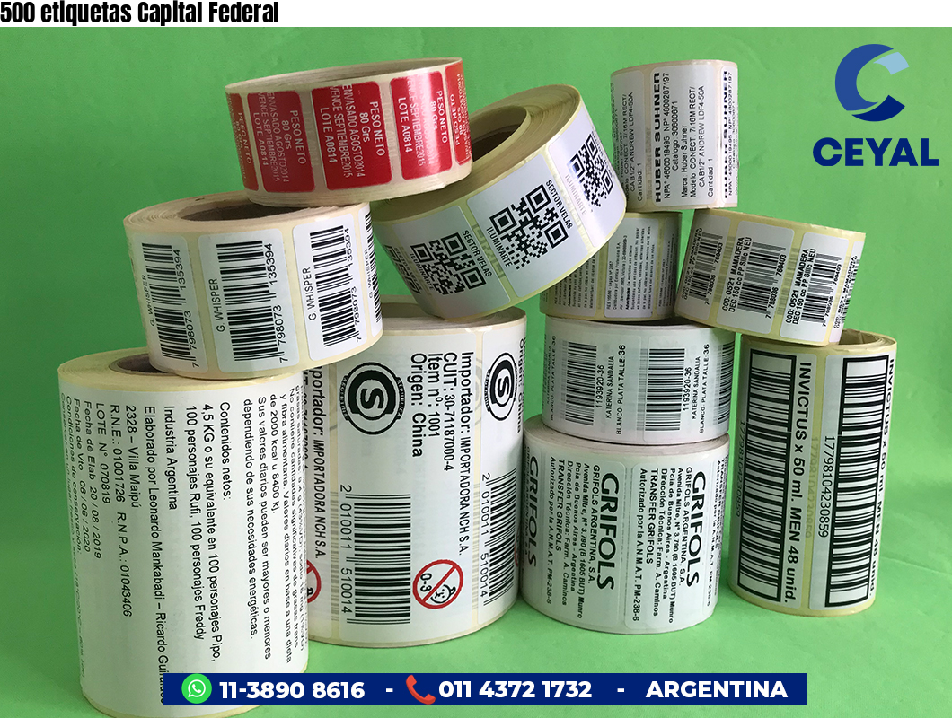 500 etiquetas Capital Federal