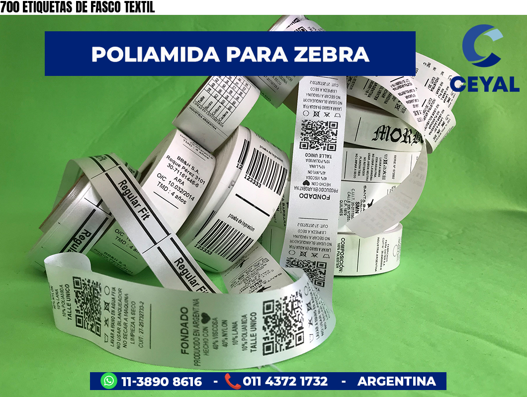 700 ETIQUETAS DE FASCO TEXTIL