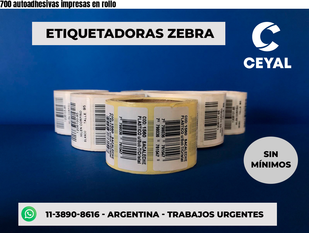 700 autoadhesivas impresas en rollo