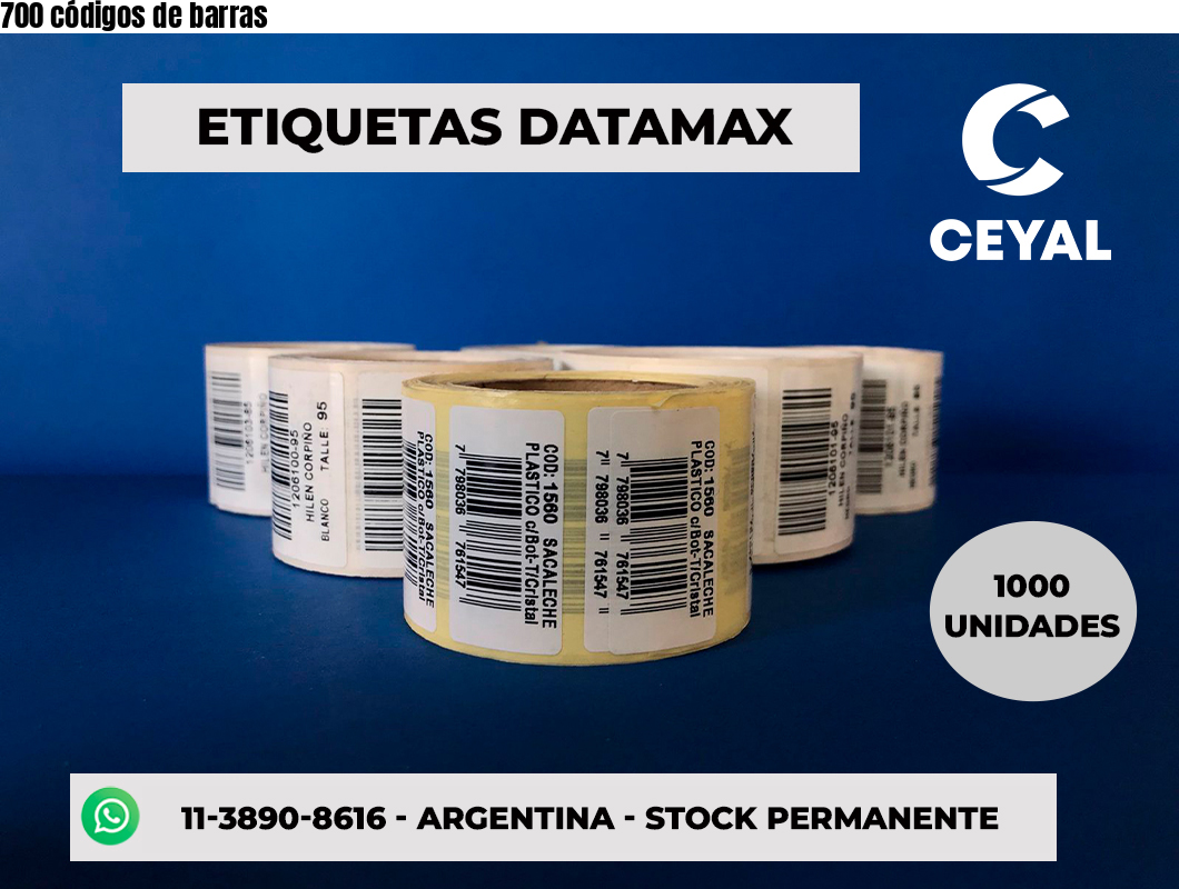 700 códigos de barras