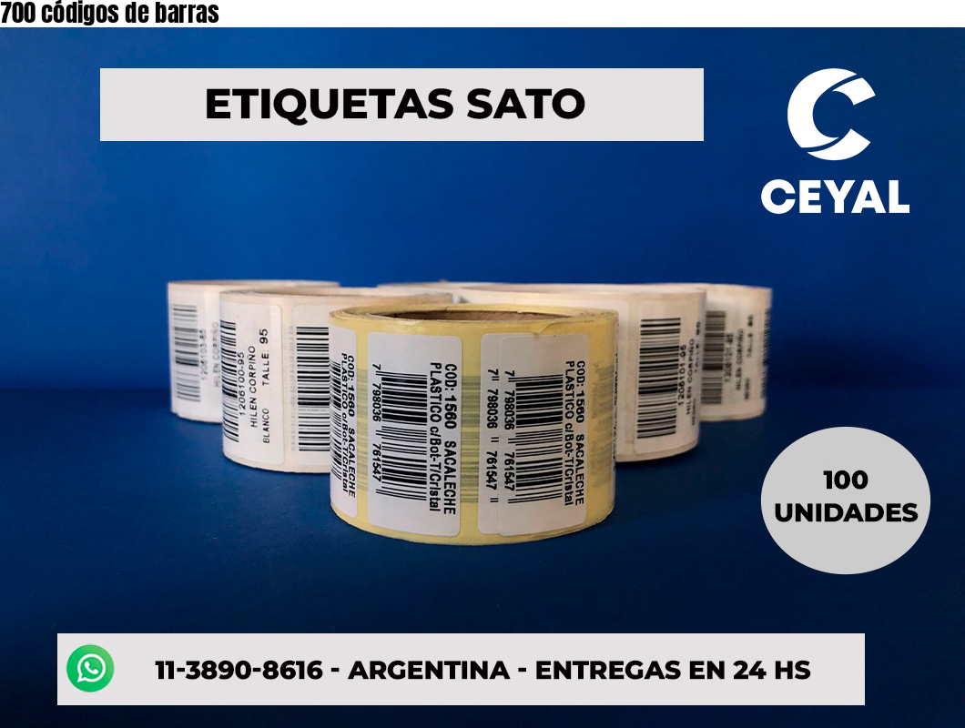 700 códigos de barras