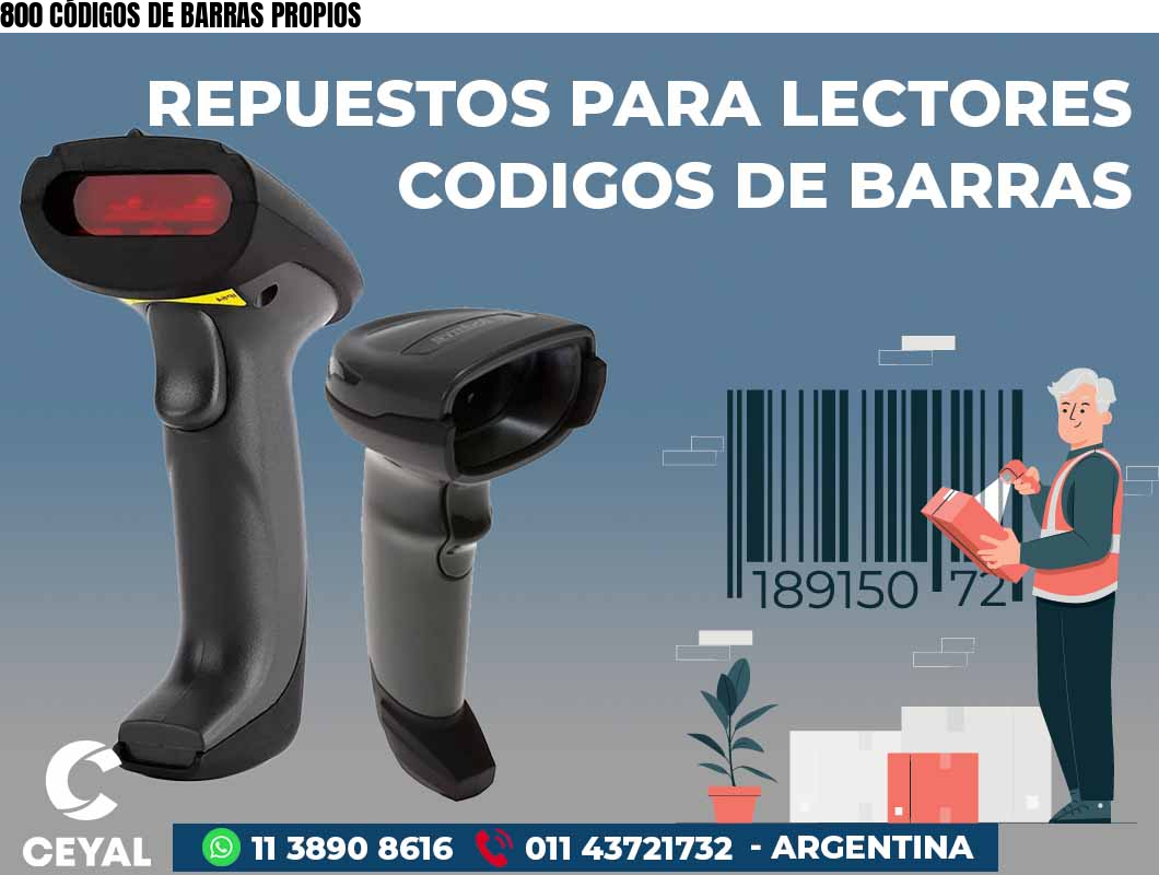 800 CÓDIGOS DE BARRAS PROPIOS