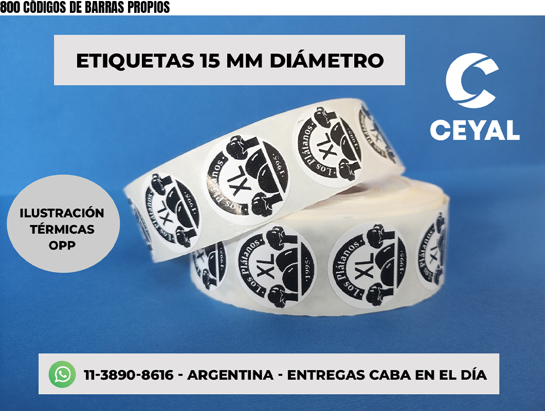 800 CÓDIGOS DE BARRAS PROPIOS