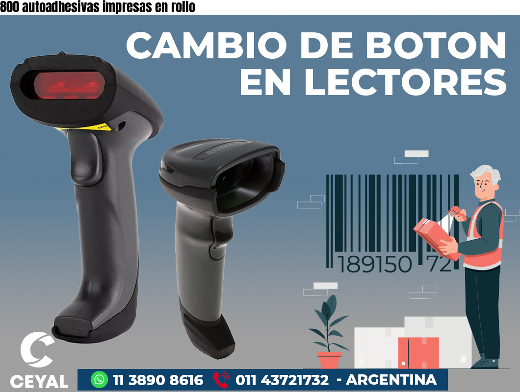 800 autoadhesivas impresas en rollo