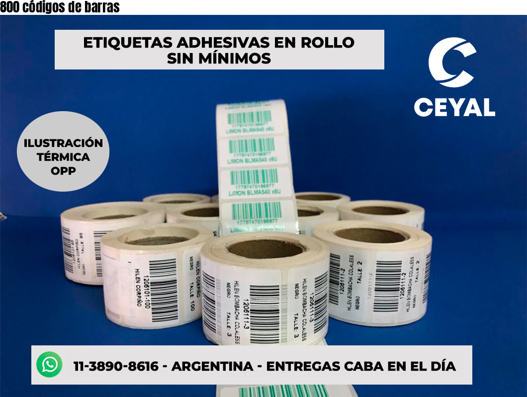 800 códigos de barras