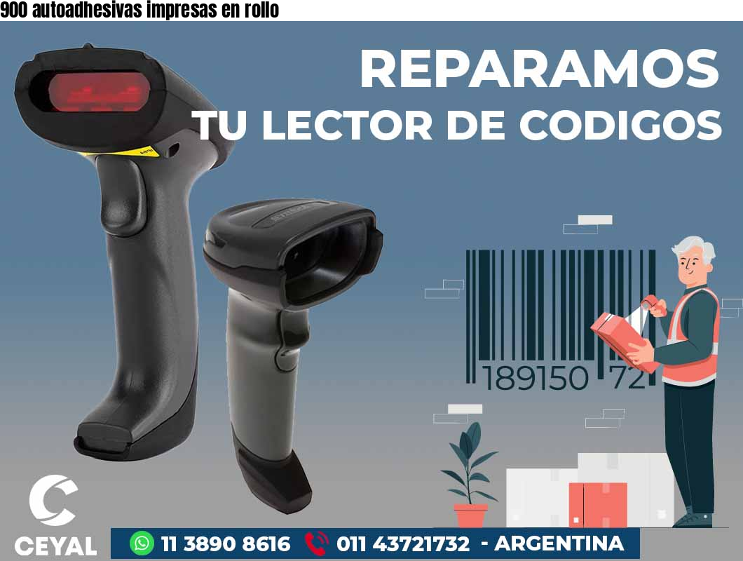 900 autoadhesivas impresas en rollo