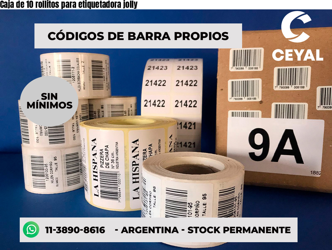 Caja de 10 rollitos para etiquetadora jolly
