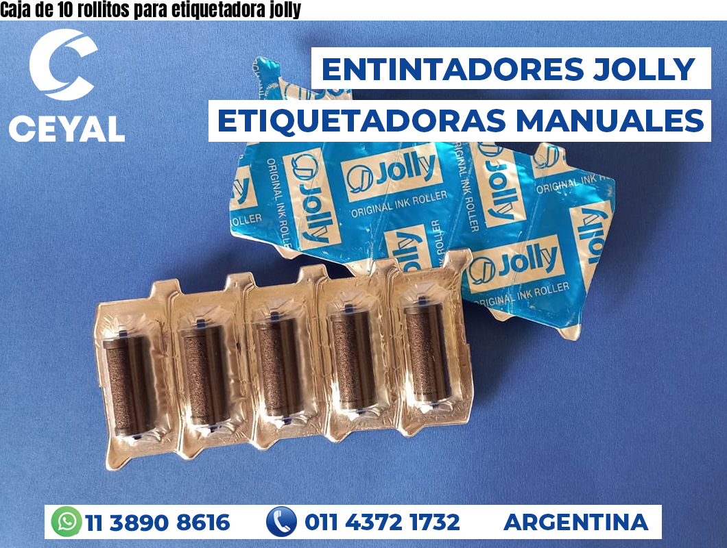 Caja de 10 rollitos para etiquetadora jolly