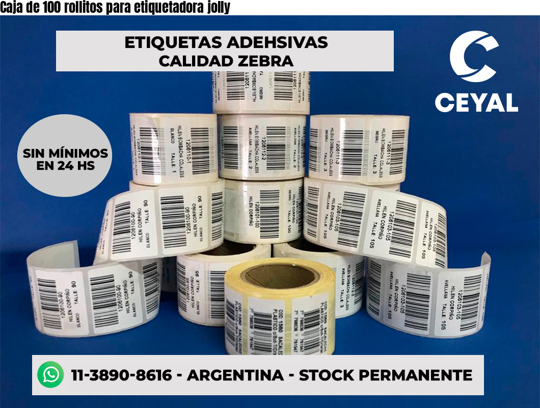 Caja de 100 rollitos para etiquetadora jolly
