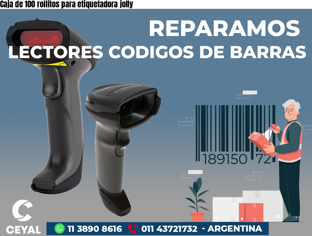 Caja de 100 rollitos para etiquetadora jolly