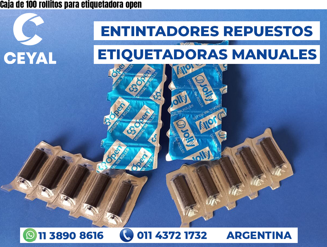 Caja de 100 rollitos para etiquetadora open