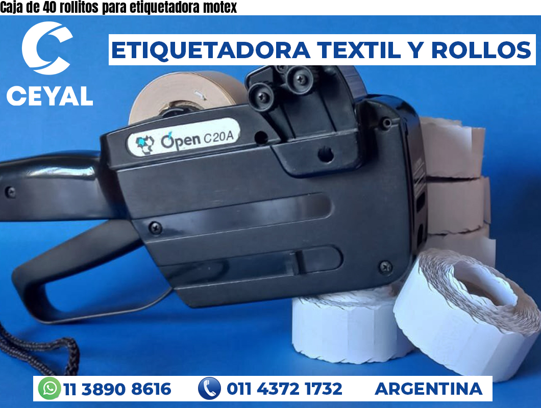 Caja de 40 rollitos para etiquetadora motex