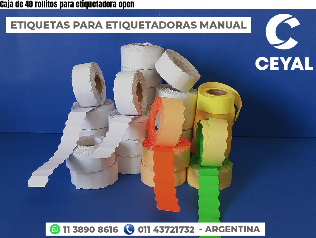 Caja de 40 rollitos para etiquetadora open