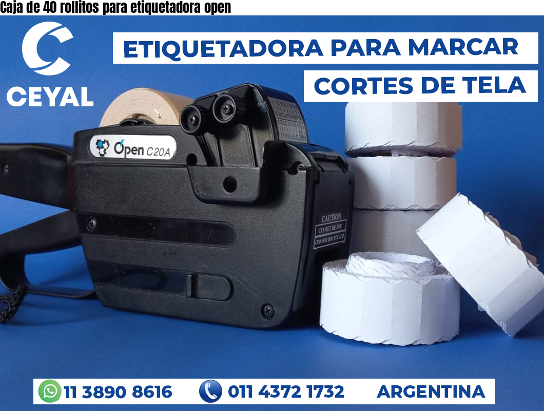 Caja de 40 rollitos para etiquetadora open