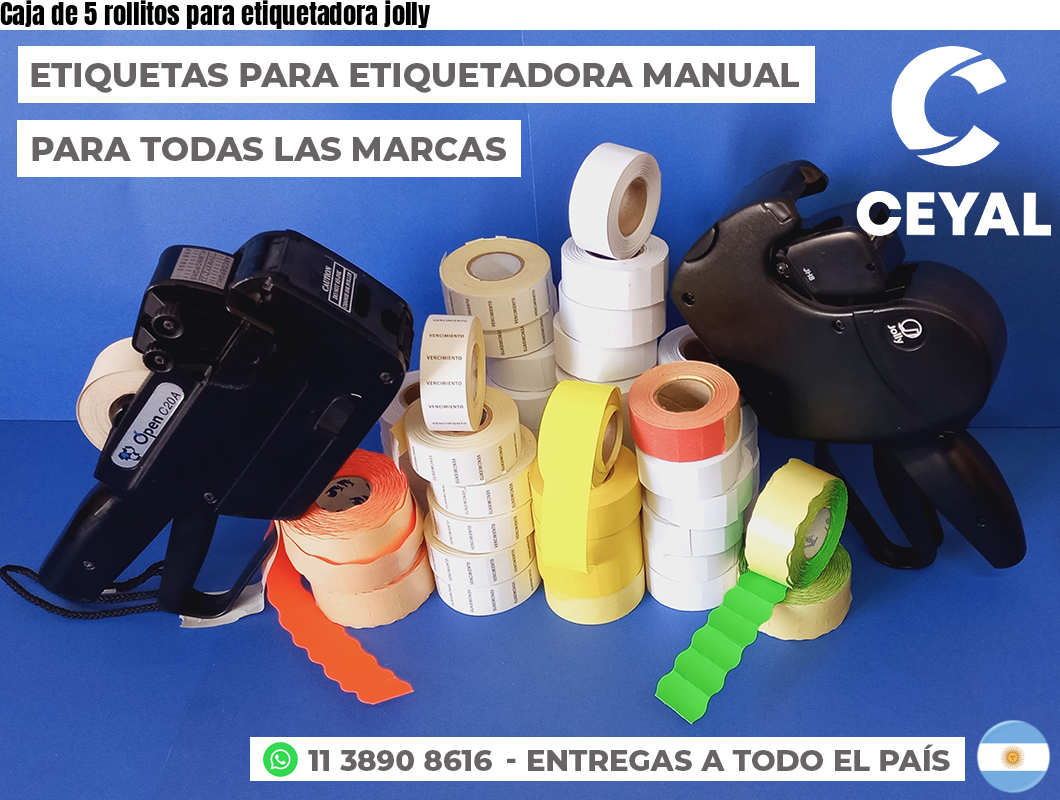 Caja de 5 rollitos para etiquetadora jolly