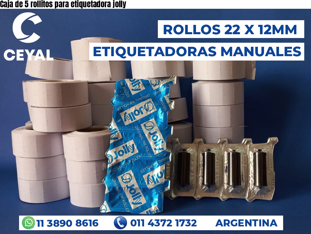 Caja de 5 rollitos para etiquetadora jolly