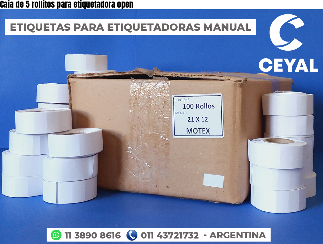 Caja de 5 rollitos para etiquetadora open