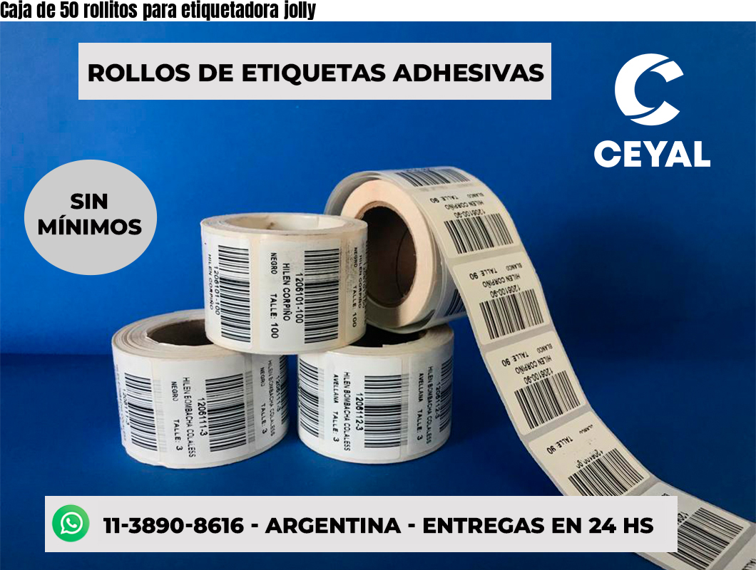 Caja de 50 rollitos para etiquetadora jolly