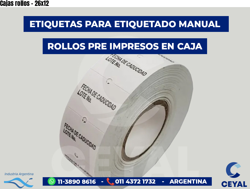Cajas rollos - 26x12