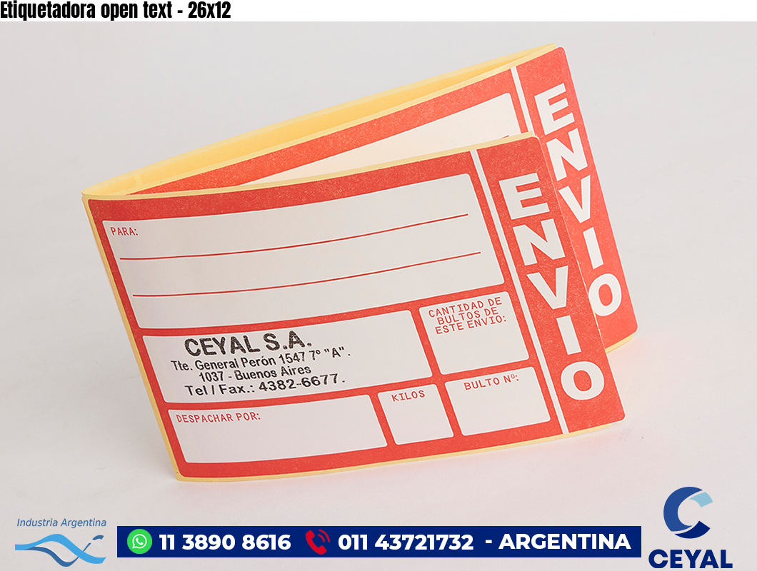 Etiquetadora open text - 26x12