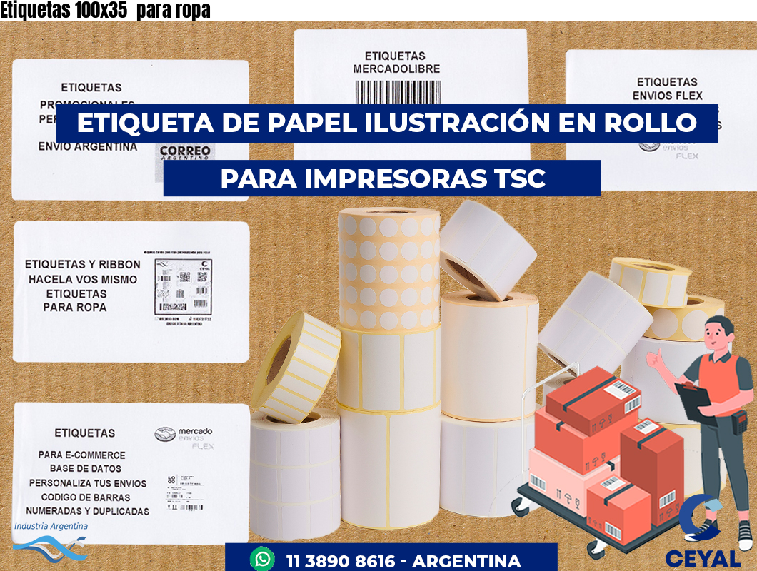 Etiquetas 100x35  para ropa