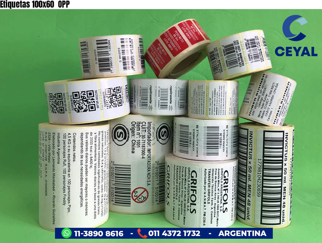 Etiquetas 100x60  OPP