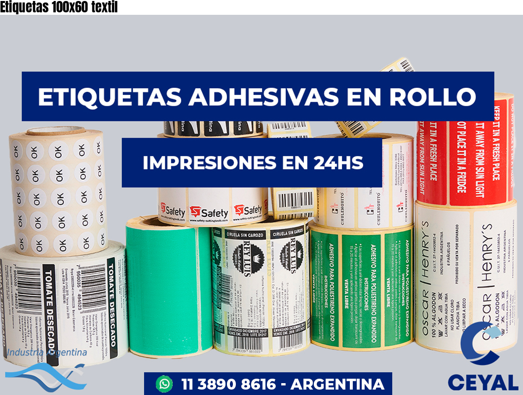 Etiquetas 100x60 textil
