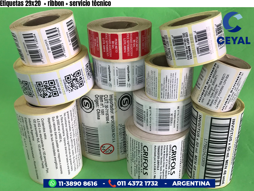 Etiquetas 29x20    ribbon   servicio técnico
