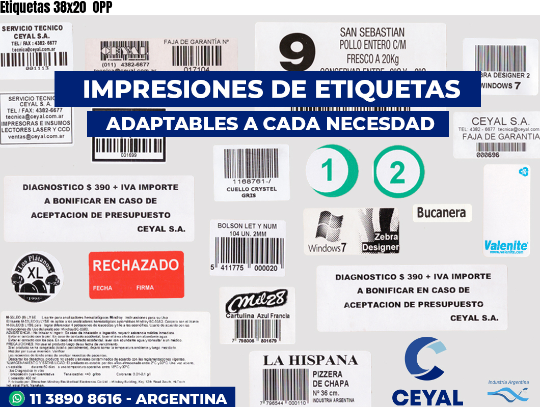 Etiquetas 38x20  OPP