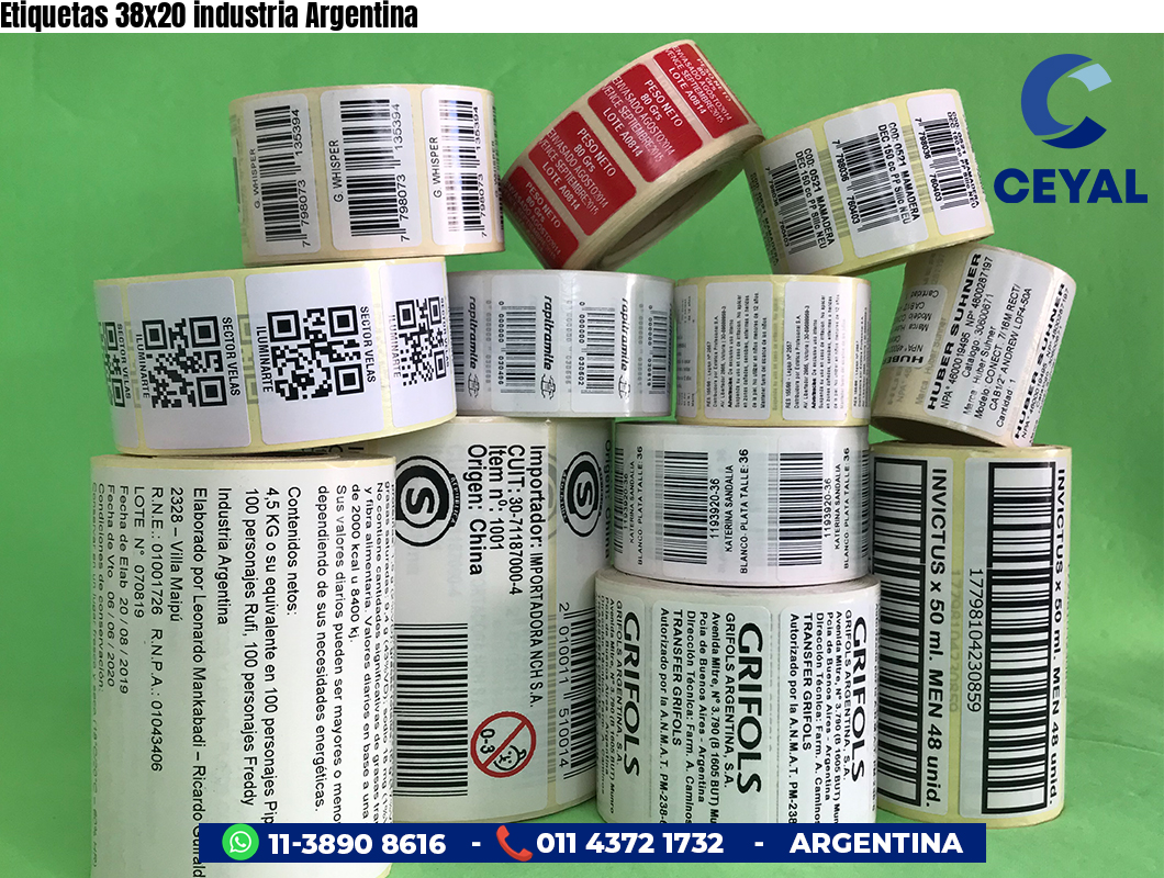 Etiquetas 38x20 industria Argentina