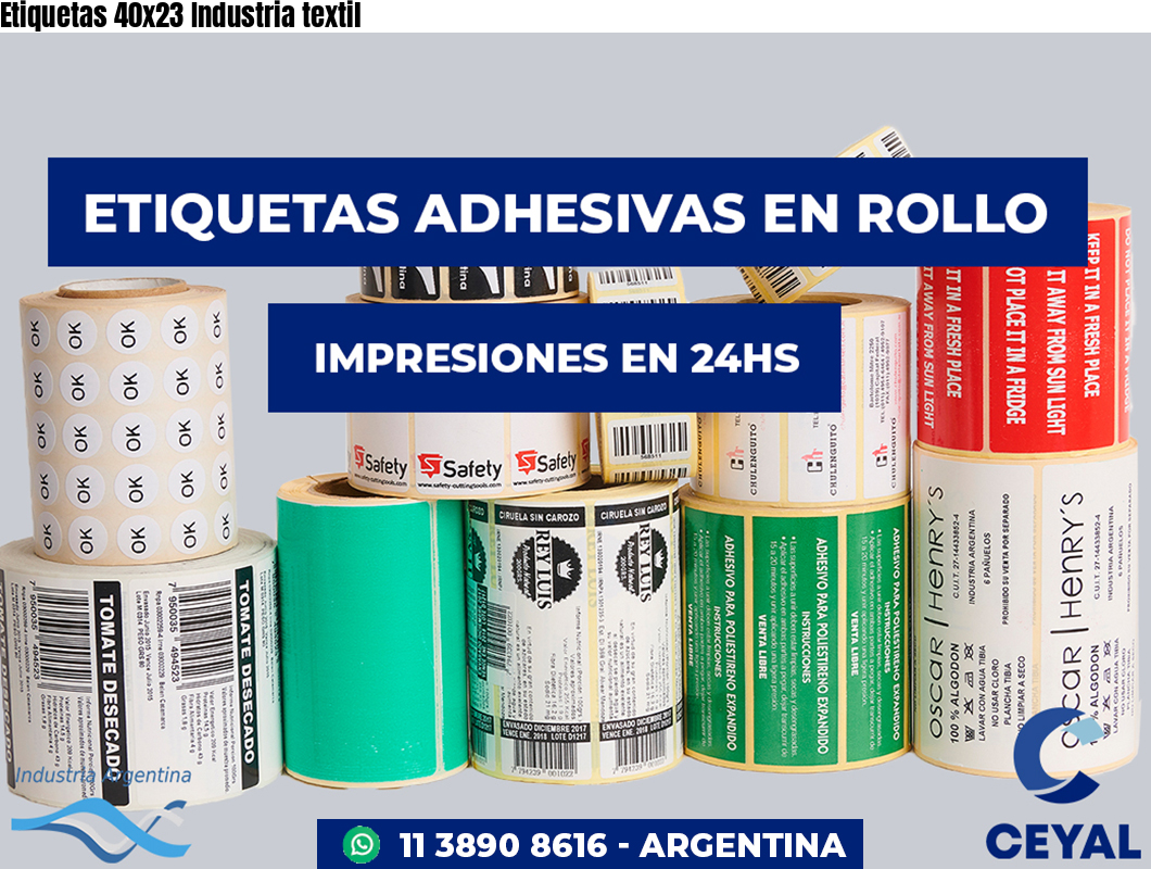 Etiquetas 40x23 Industria textil