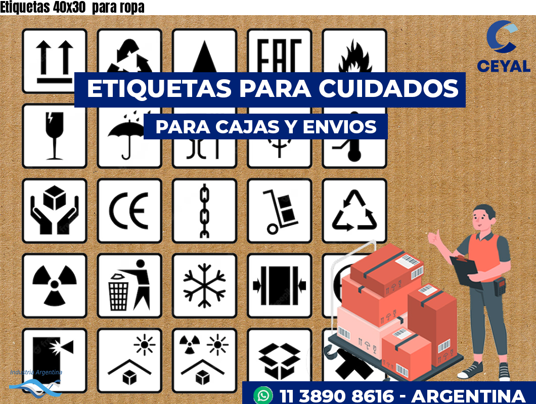 Etiquetas 40x30  para ropa
