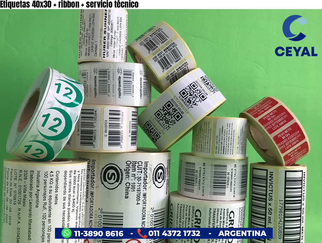 Etiquetas 40x30   ribbon   servicio técnico