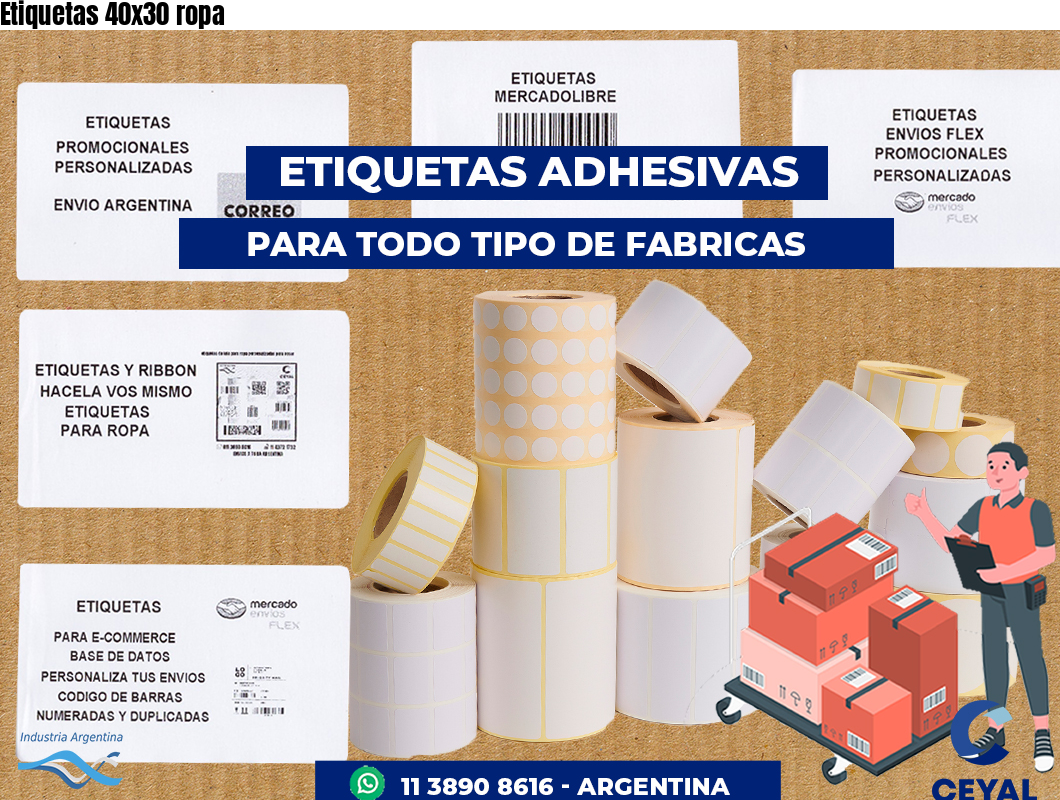 Etiquetas 40x30 ropa